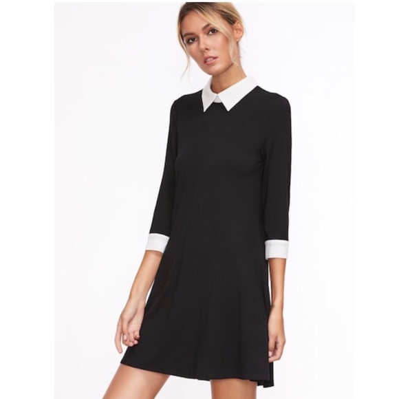 Collared Black Dress - Picture 5 of 6